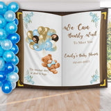 We can Bearly Wait Baby Shower Backdrop, Bear Balloons Baby Shower Banner, Boy Baby Shower Decor, Personalized Teddy Bear Photo Booth