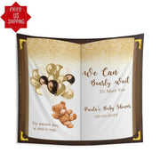 Pink Bear We can Bearly Wait Baby Shower Backdrop - iJay Backdrops