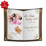 Pink Bear We can Bearly Wait Baby Shower Backdrop