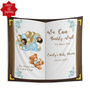 Pink Bear We can Bearly Wait Baby Shower Backdrop - iJay Backdrops