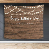 Rustic Happy Father's Day Backdrop Love Dad Decoration Family Festival Church PhotoBooth Banner Gold Glitter Thank You Daddy Decoration