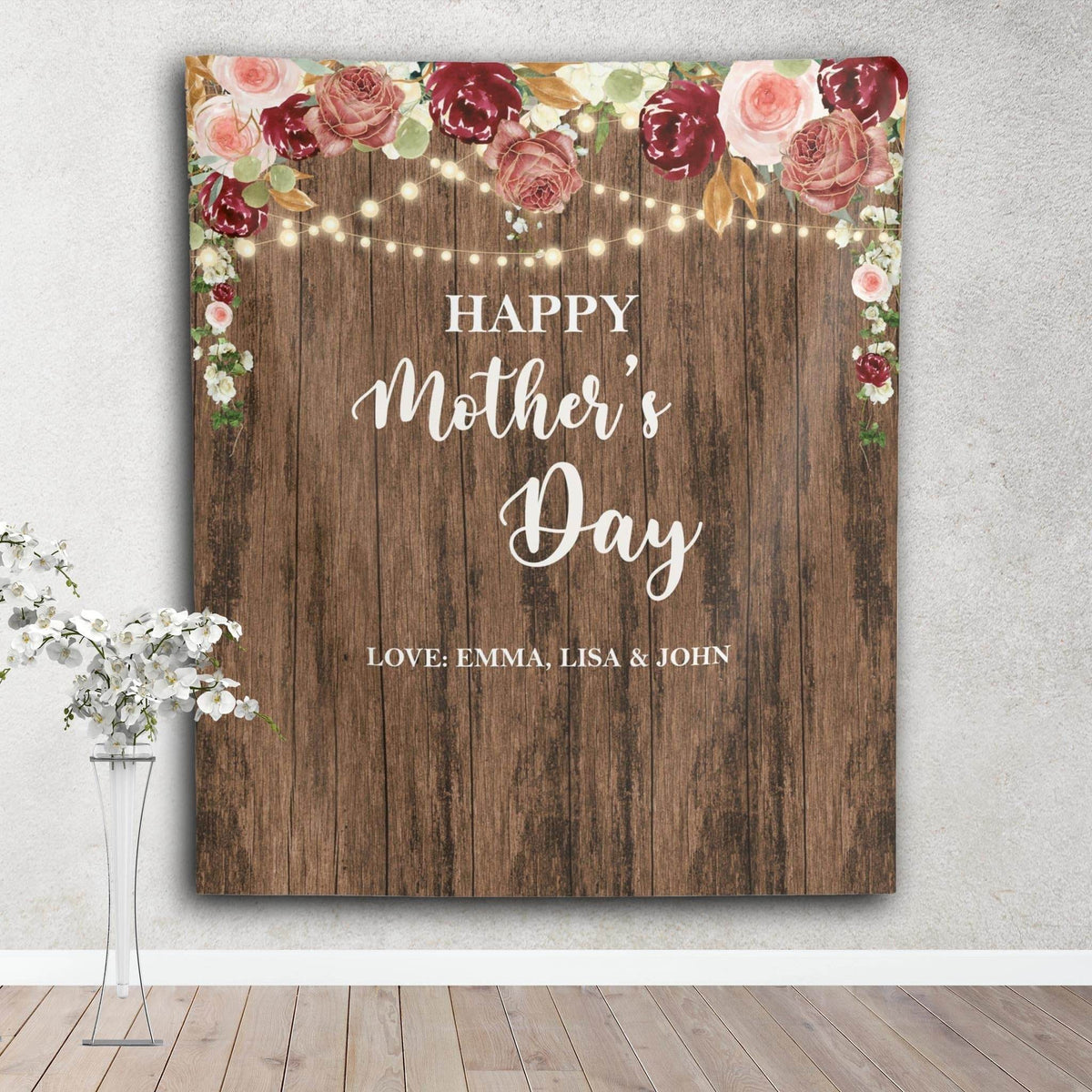 Rustic Floral Mothers Day Backdrop - iJay Backdrops