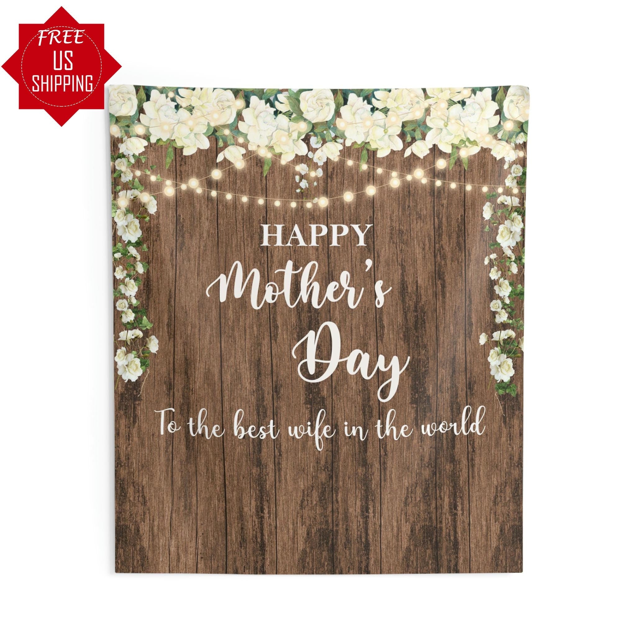 Rustic Floral Mothers Day Backdrop