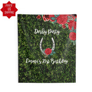 Custom Derby Kentucky Red Floral Party Backdrop - iJay Backdrops