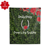 Custom Derby Kentucky Red Floral Party Backdrop