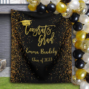 Congrats Grad, Graduation Party Hat Backdrop - iJay Backdrops
