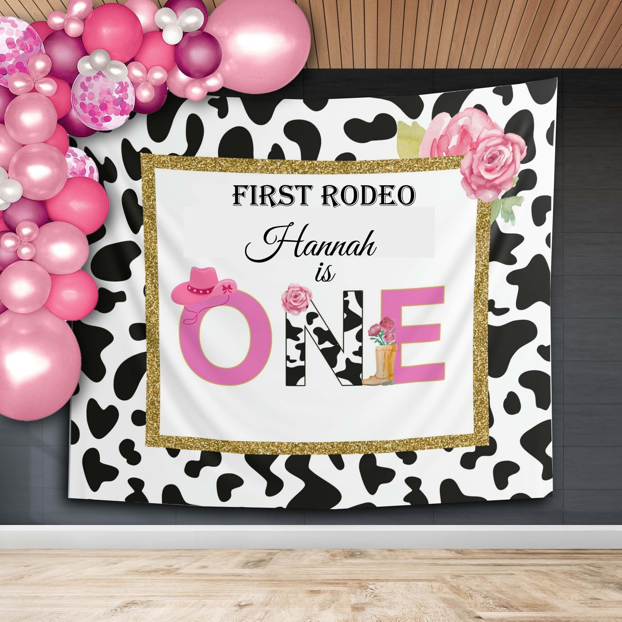 Girl First Rodeo First Birthday Backdrop
