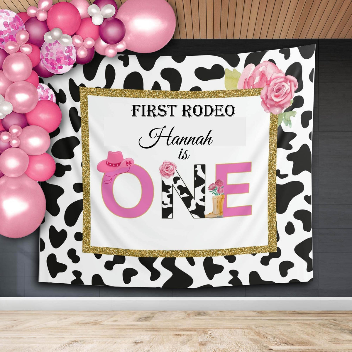 Girl First Rodeo First Birthday Backdrop - iJay Backdrops