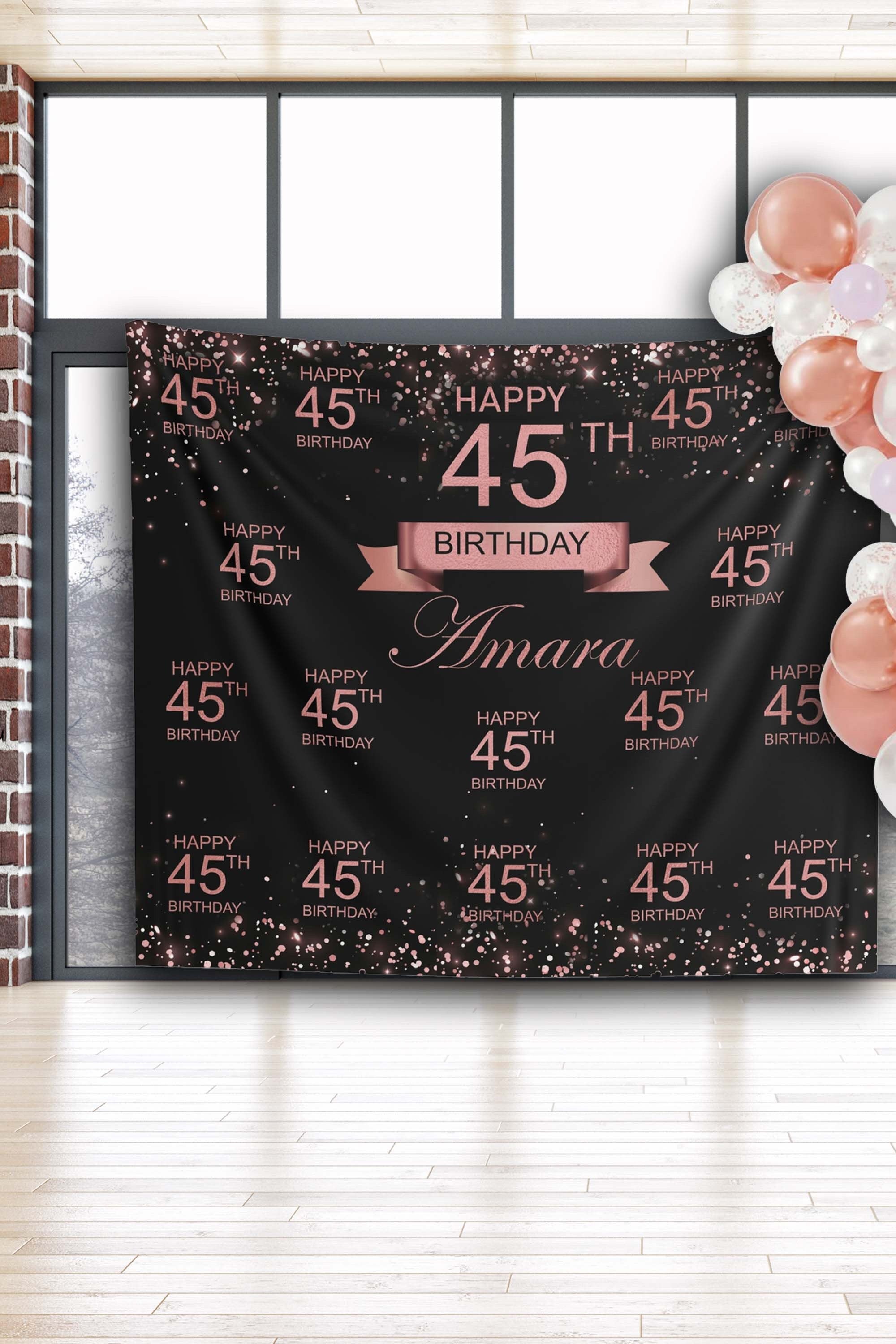 Rosegold Glitter step repeat Birthday Backdrop Custom backdrop Party Sparkle Birthday Background Prom backdrop Business Logo banner