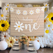 Rustic Daisy Retro Birthday Party Backdrop - iJay Backdrops