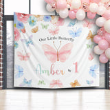 Pastel Colorful Butterfly Birthday Backdrop