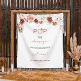 "Pop the Champagne Bridal Shower Backdrop: She's Changing Her Last Name"