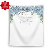 Blue floral Future Mrs Backdrop - iJay Backdrops
