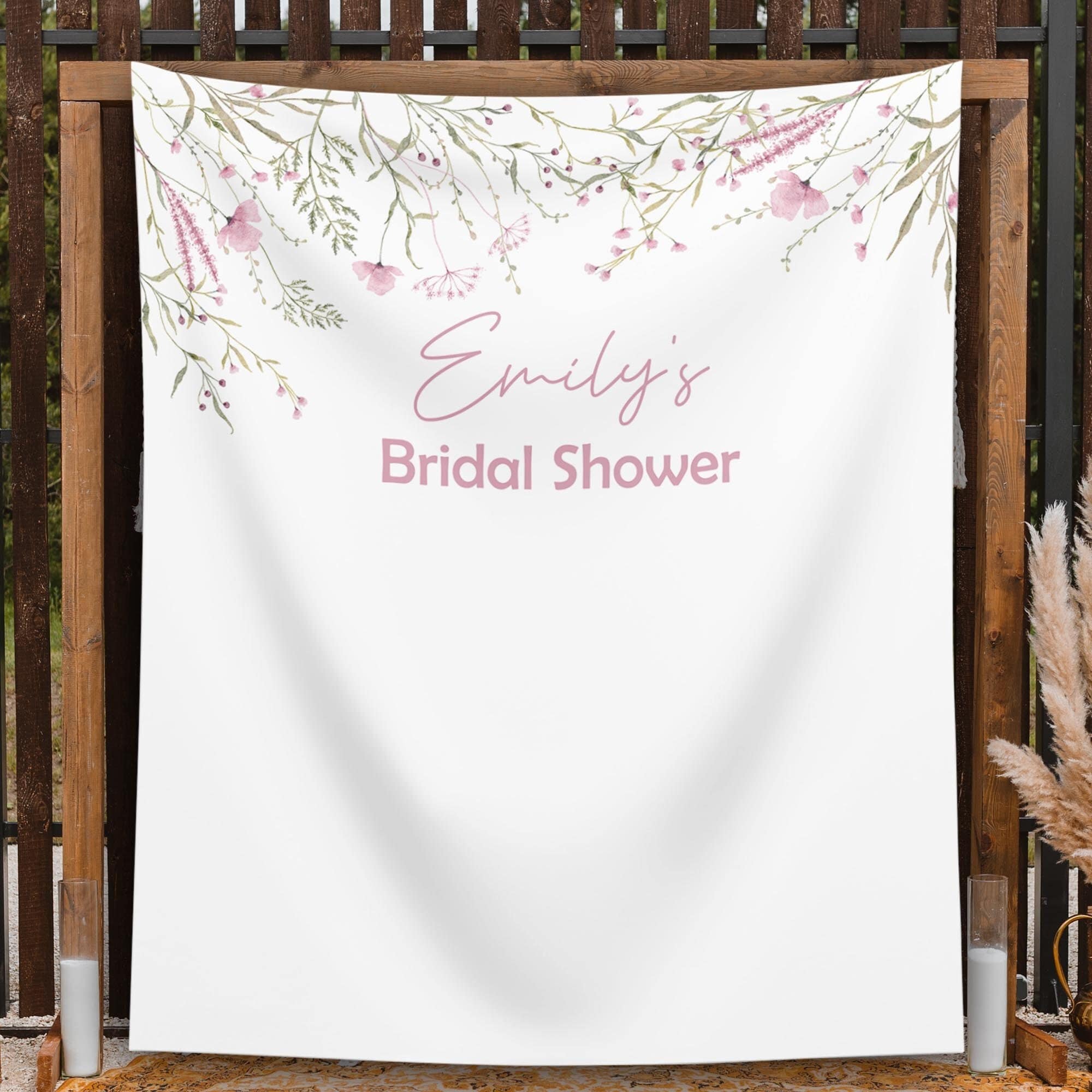 Pink Wildflower Bridal Shower Backdrop
