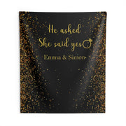 She Said Yes Engagement Banner Marry Me Backdrop Engagement Signs He Asked She Said Yes Engagement Photo Backdrop Bachelorette Party Idea - iJay Backdrops