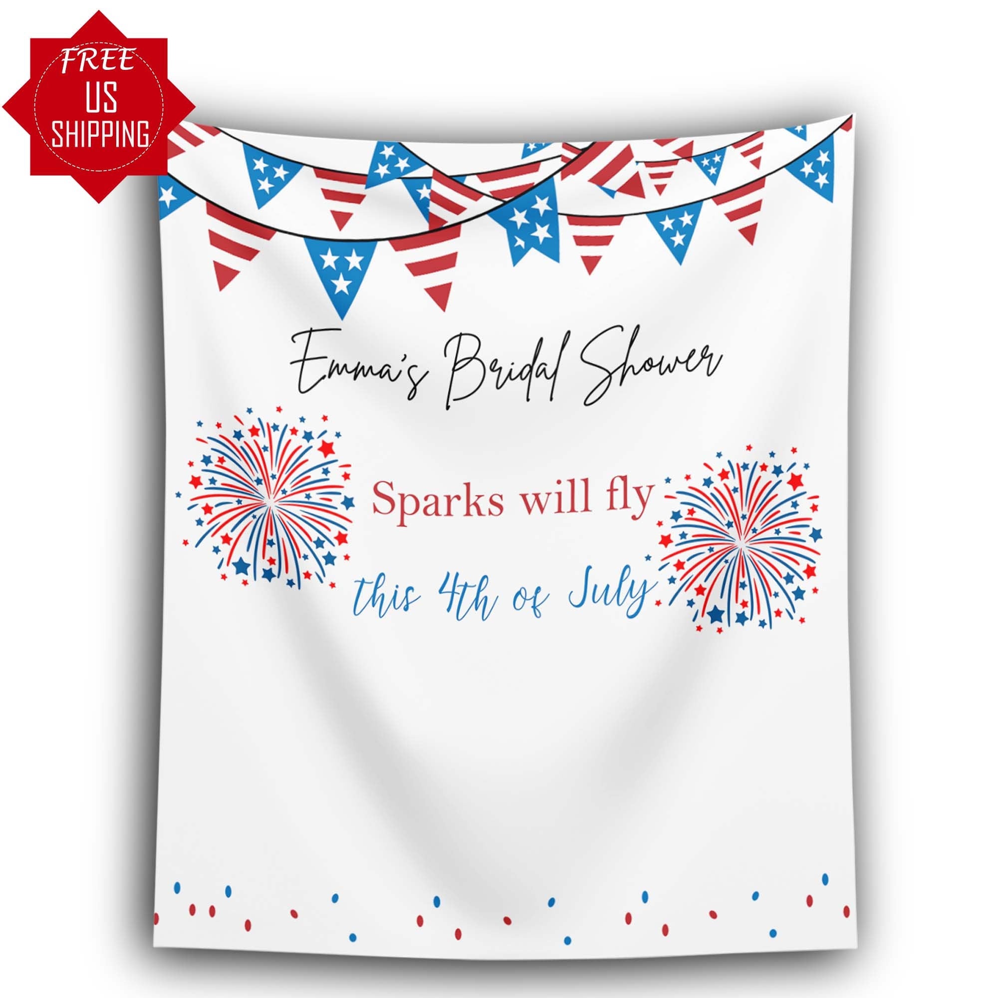 4th of July, Independence Day Bridal Shower Backdrop