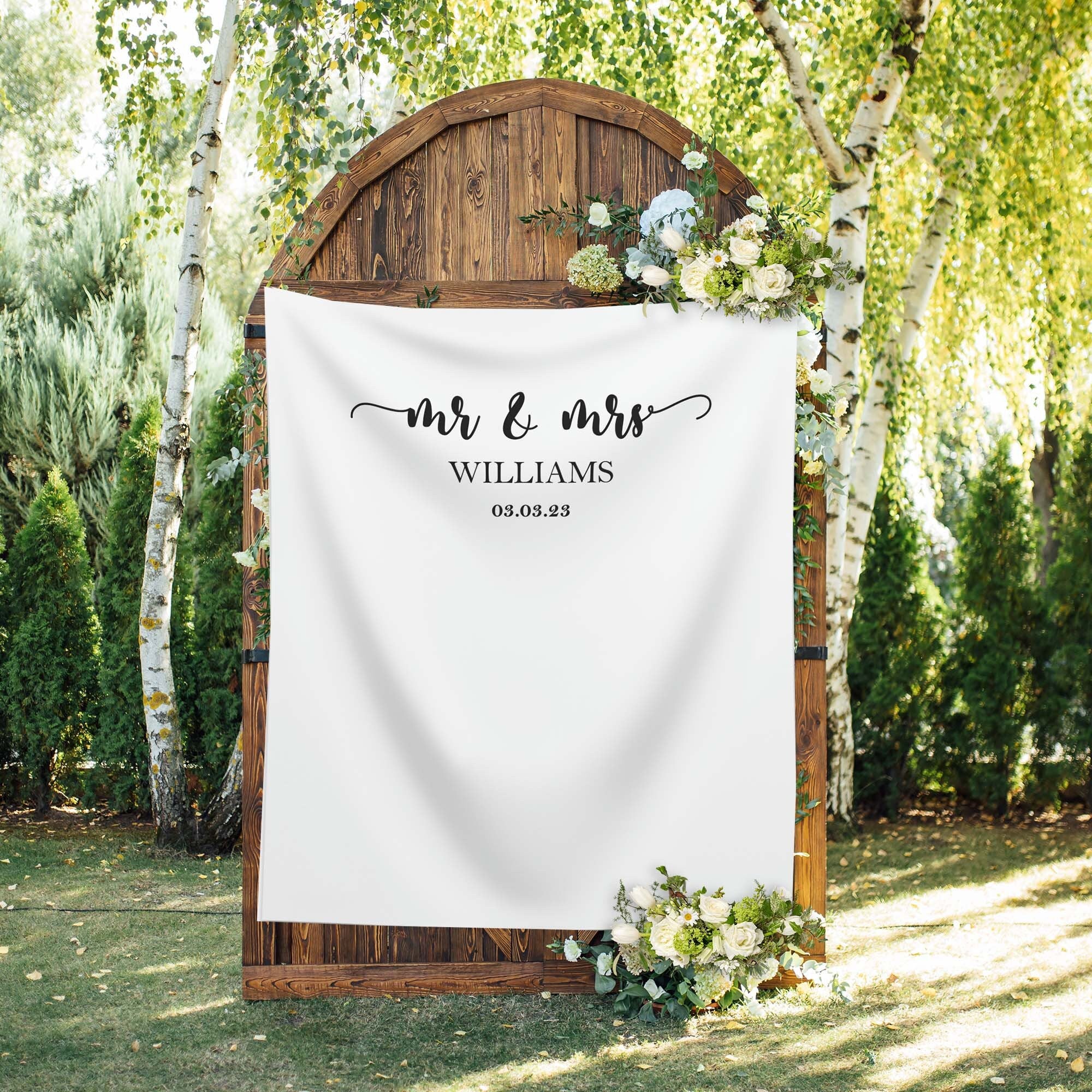 Personalized Mr. and Mrs. Wedding Backdrop