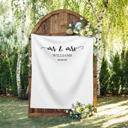 Personalized Mr. and Mrs. Wedding Backdrop - iJay Backdrops