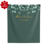 Emerald Greenery Leaves Wedding Backdrop - iJay Backdrops