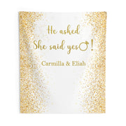 Proposal Decoration Gold Glitter Engagement Backdrop She Said Yes Banner Couples Shower Photo Booth Custom Bridal Shower Wedding Backdrop - iJay Backdrops