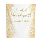 Proposal Decoration Gold Glitter Engagement Backdrop She Said Yes Banner Couples Shower Photo Booth Custom Bridal Shower Wedding Backdrop