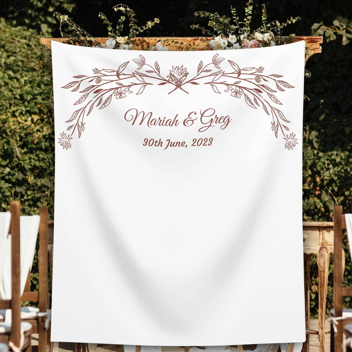 Minimalist Terracotta Wedding Backdrop - iJay Backdrops