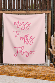 Hot Pink Miss to Mrs Backdrop - iJay Backdrops