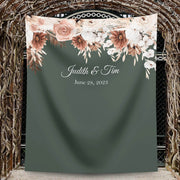 Emerald Green Terracotta Floral Wedding Backdrop - iJay Backdrops