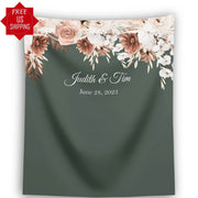 Emerald Green Terracotta Floral Wedding Backdrop - iJay Backdrops