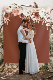 Emerald Green Terracotta Floral Wedding Backdrop - iJay Backdrops