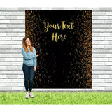 Black and Gold Personalized Birthday Backdrop
