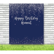 Blue and Silver Glitter Backdrop - iJay Backdrops