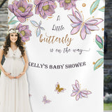 Butterfly Baby Shower Backdrop, Lavender Gold and White Baby Shower
