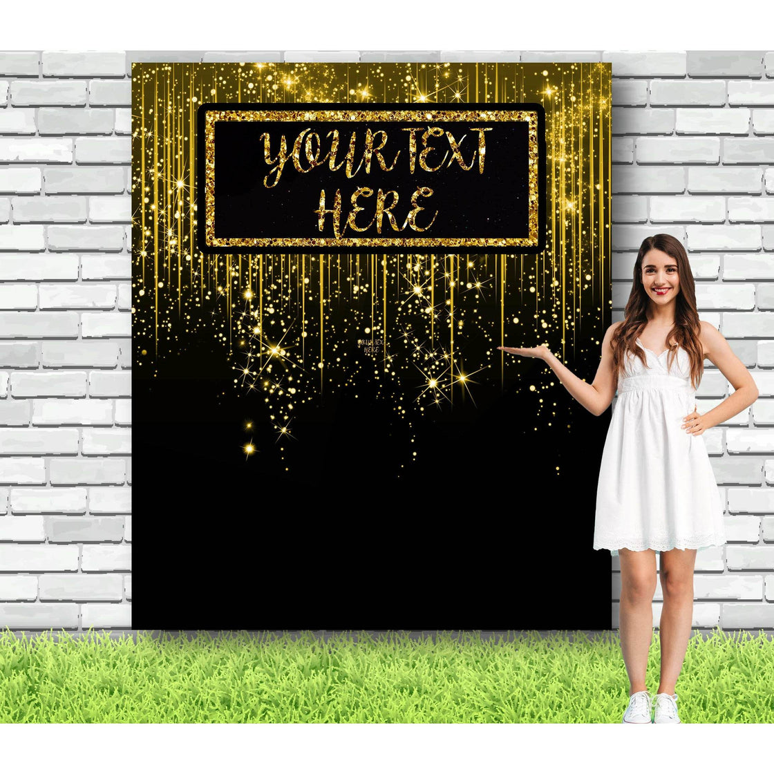 Black and Gold Glitter Photo Backdrop - iJay Backdrops