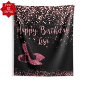 Custom Rose Gold Heels Backdrop - iJay Backdrops