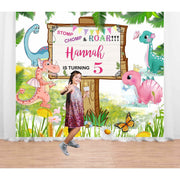 Girl Dinosaur Backdrop - iJay Backdrops