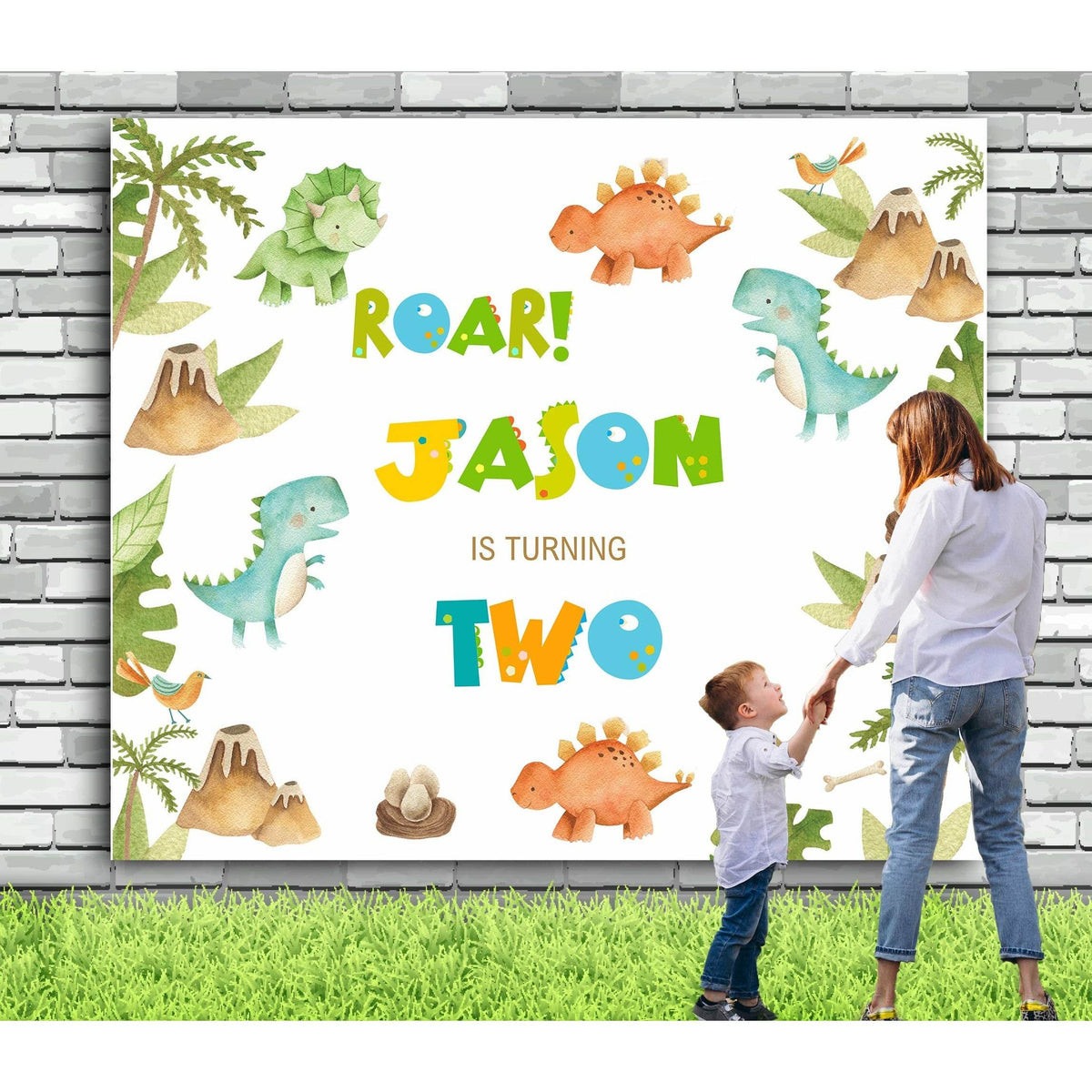 Dino Birthday Party Backdrop - iJay Backdrops