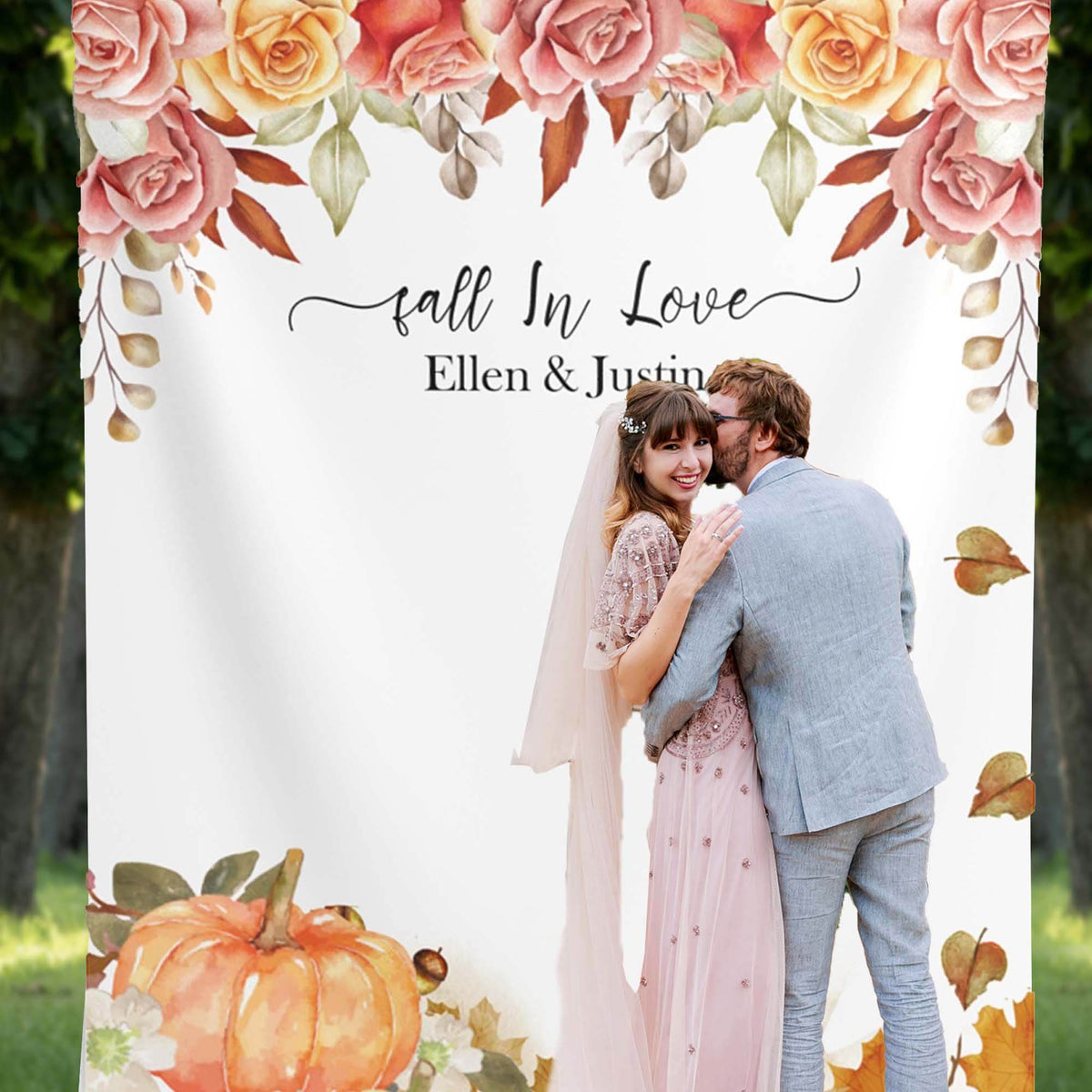 Fall Backdrop for Wedding Reception - iJay Backdrops