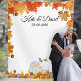 Fall Pumpkin Backdrop for Wedding Reception