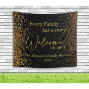 Family Reunion Backdrop - Black and Gold - iJay Backdrops