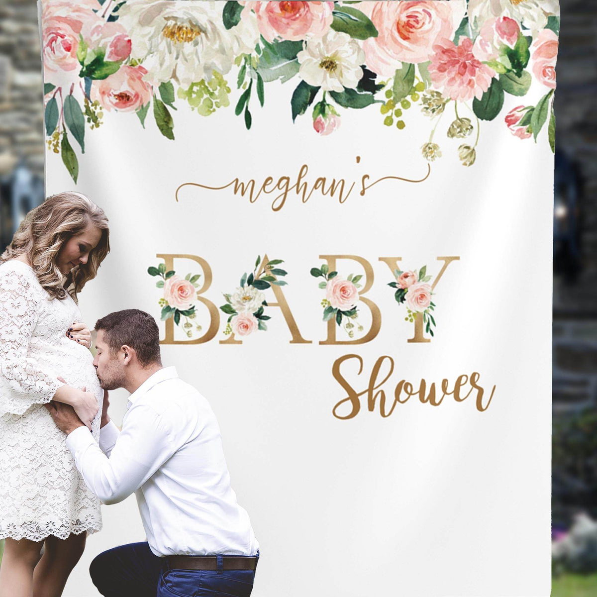 Custom Baby Shower Backdrop for Girl - iJay Backdrops