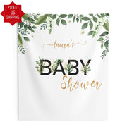 Custom Greenery Baby Shower Backdrop - iJay Backdrops