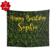 Grass Wall Backdrop with Gold Letters - iJay Backdrops
