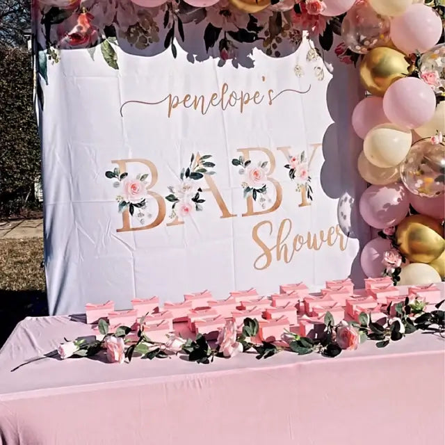 Custom Baby Shower Backdrop for Girl