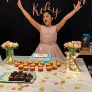 Black and Rose Gold Glitter Backdrop - iJay Backdrops