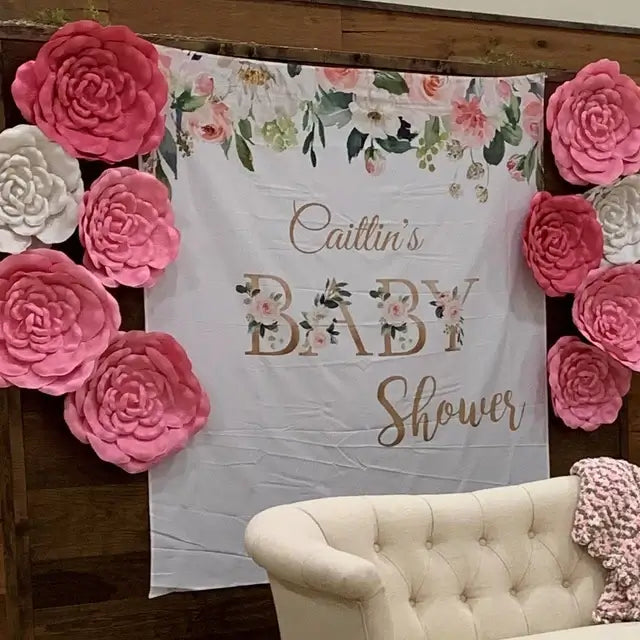 Custom Baby Shower Backdrop for Girl