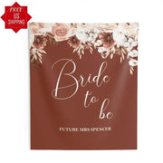 Terracotta Bride To Be Floral Backdrop - iJay Backdrops