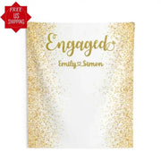 White and Gold Engagement Backdrop - iJay Backdrops