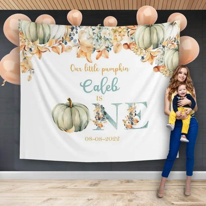 Boho Pumpkin Birthday Party Backdrop - iJay Backdrops