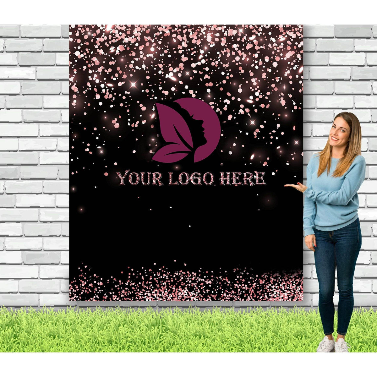 Custom Logo backdrop, Rose Gold - iJay Backdrops